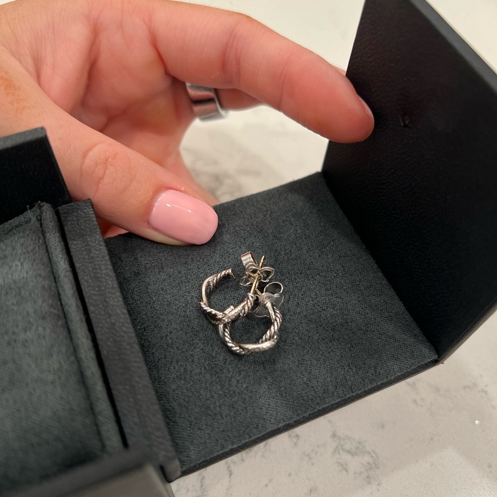 David Yurman Petite Infinity Huggie Hoop Earrings